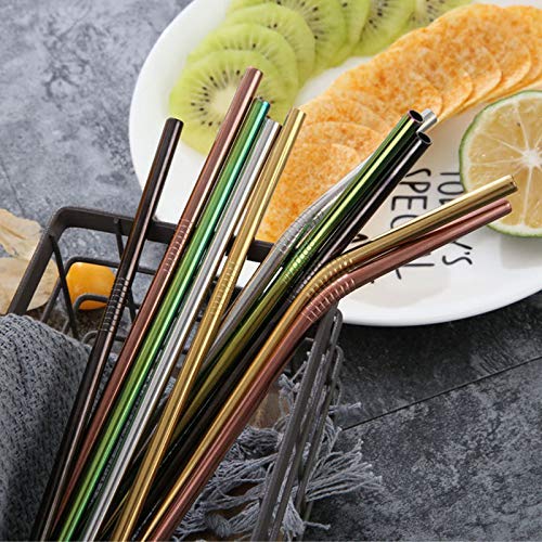 Fishyu 10pcs Edelstahl Trinkhalme mehrfarbige Wiederverwendbare Trinkhalm für Tumbler kaltes Getränk – Bild 7