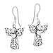 AeraVida Guardian Angel of Love Filigree Sterling Silver Dangle Earrings, 16x30mm