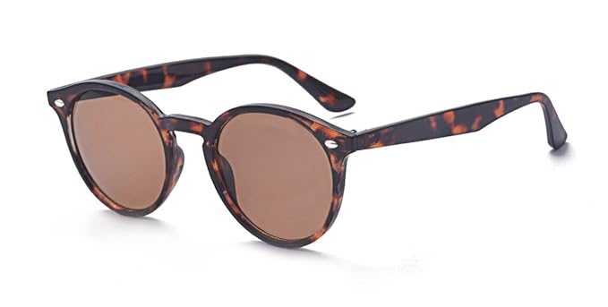 ALWAYSUV Klassische Runde Spiegel Sonnenbrille Polarisierte Brille Herren Damen Brillenfassung