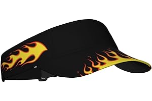 TWKGBUAD Stylish Fire Flame Print Visor Cap Sun Hat for Women Men Teens for Sport Beach Tennis Golf Running Hiking Adjustable Cap