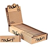MOON Brown Rolling Papers - 70mm Regular Size, Watermarked Ultra Thin Paper, 25 Booklets (1250 Total Sheets)