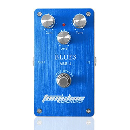 AROMA ABS-1 Blues Distortion Electric Guitar Effect Pedal True Bypass with Aluminum Alloy Housing Blue