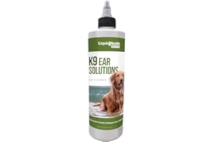 LIQUIDHEALTH 12 Fl Oz K9 Dog Ear Cleaner Wash Solutions - Infection Cleaning Hygiene Treatment Drops for Dogs, Canines and Puppies