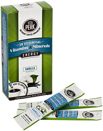 VitaPerk Energy, Vanilla, 7 pack, Add HEALTHY ENERGY &amp; Vitamins to Starbucks, Kuerig Green Mountain, Dunkin Donuts, Folgers, Maxwell House or your favorite coffee or coffee pod