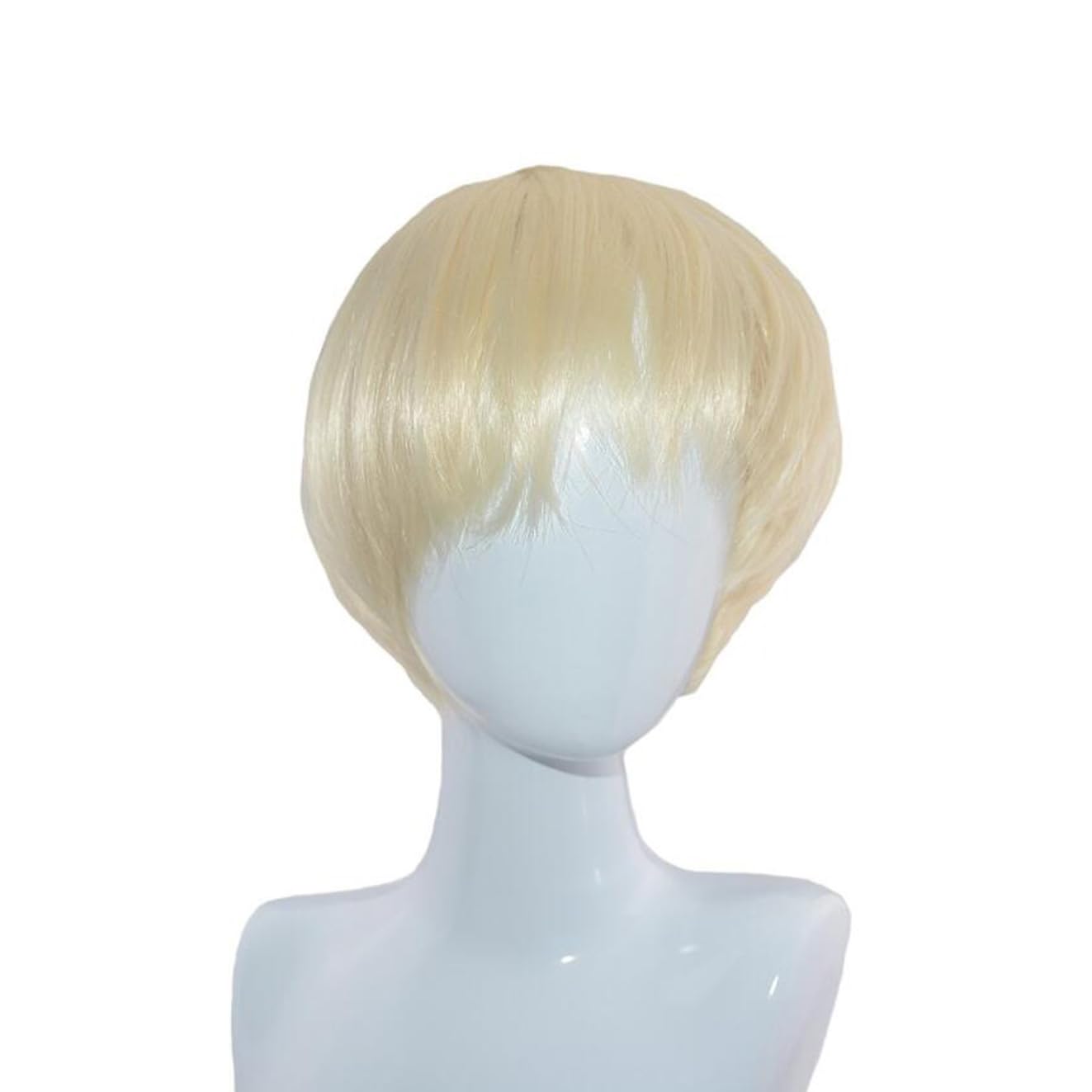 Men's Short Blonde Wig Layered Fluffy Punk Style Synthetic Hairpiece for Cosplay & Dress Party
