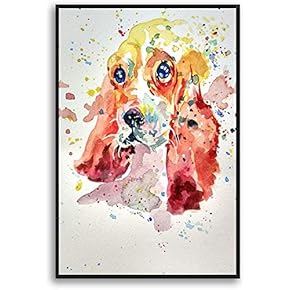 Framed Canvas Home Artwork Decoration Watercolor Painting Canvas Wall Art for Living Room, Bedroom - 16x24 inches