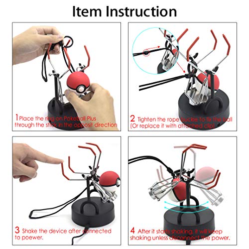 Orzero Steps Counter Compatible for Poke Ball Plus, Pokemon Go Cellphone Pedometer, Swing Rocker Shaker Operated by USB Charging or Battery with Easy Installation, Quick Steps Earning Device