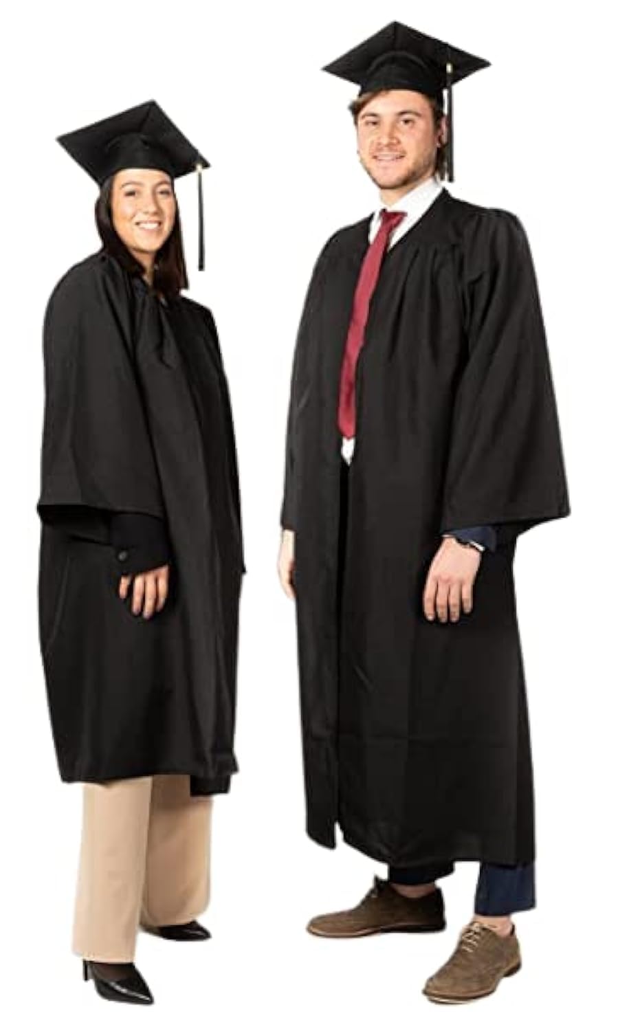 SKÉMATA Graduation Gown and Cap Set for Adults, Tassel Included, Soft Microfibre Fabric, Suitable for All Seasons, Front Opening, Made in Italy | Easy Size Guide, Unisex, Black