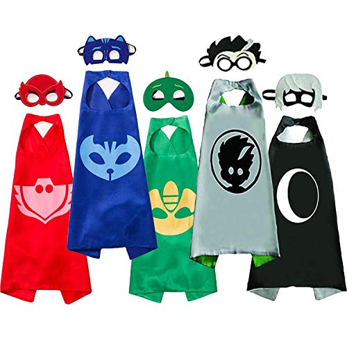 Costumes and Dress up for Kids - Superhero Catboy Owlette Gekko Halloween Capes and Masks (5 pcs) - Thumbnail 7
