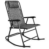 Best Choice Products Foldable Zero Gravity Rocking Patio Recliner Chair - Gray