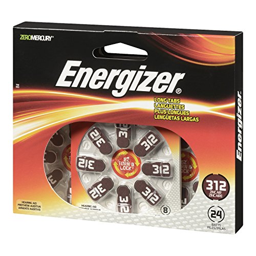 Energizer EZ Turn & Lock Size 312 Hearing Aid Batteries, 24-Count