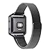 Fitbit Blaze Accessory Band,Large(6.3-9.1 in),Oitom Frame Housing+Milanese loop stainless steel Bracelet Strap for Fitbit Blaze Smart Fitness Watch (Black Frame+Loop)