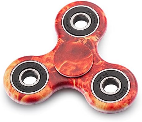 EDC Fidget Spinner Stainless Steel Bearing,2 To 4 Min Spin Times,Ultra Durable Toy Gifts for Kids (Flame Red)