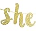He Asked She Said Yes Gold Glitter Banner - Wedding, Engagement, Bridal Shower Party Decorations