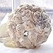 Jackcsale Romantic Wedding Bride Holding Bouquet Roses with Diamond Pearl Ribbon Valentine's Day Bouquet Confession (373 CRM)