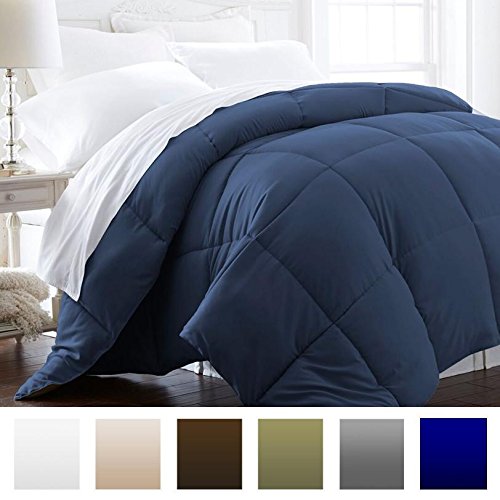 Beckham Hotel Collection 1600 Series - Lightweight - Luxury Goose Down Alternative Comforter - Hotel Quality Comforter and Hypoallergenic - King/Cali King - Navy Blue
