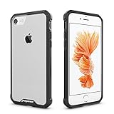 iPhone 7 Case Clear, iPhone 8 Case, Pajuva PC+TPU Transparent Case Thin for iPhone 7/8 Crystal Clear Case With Bumper (Black)