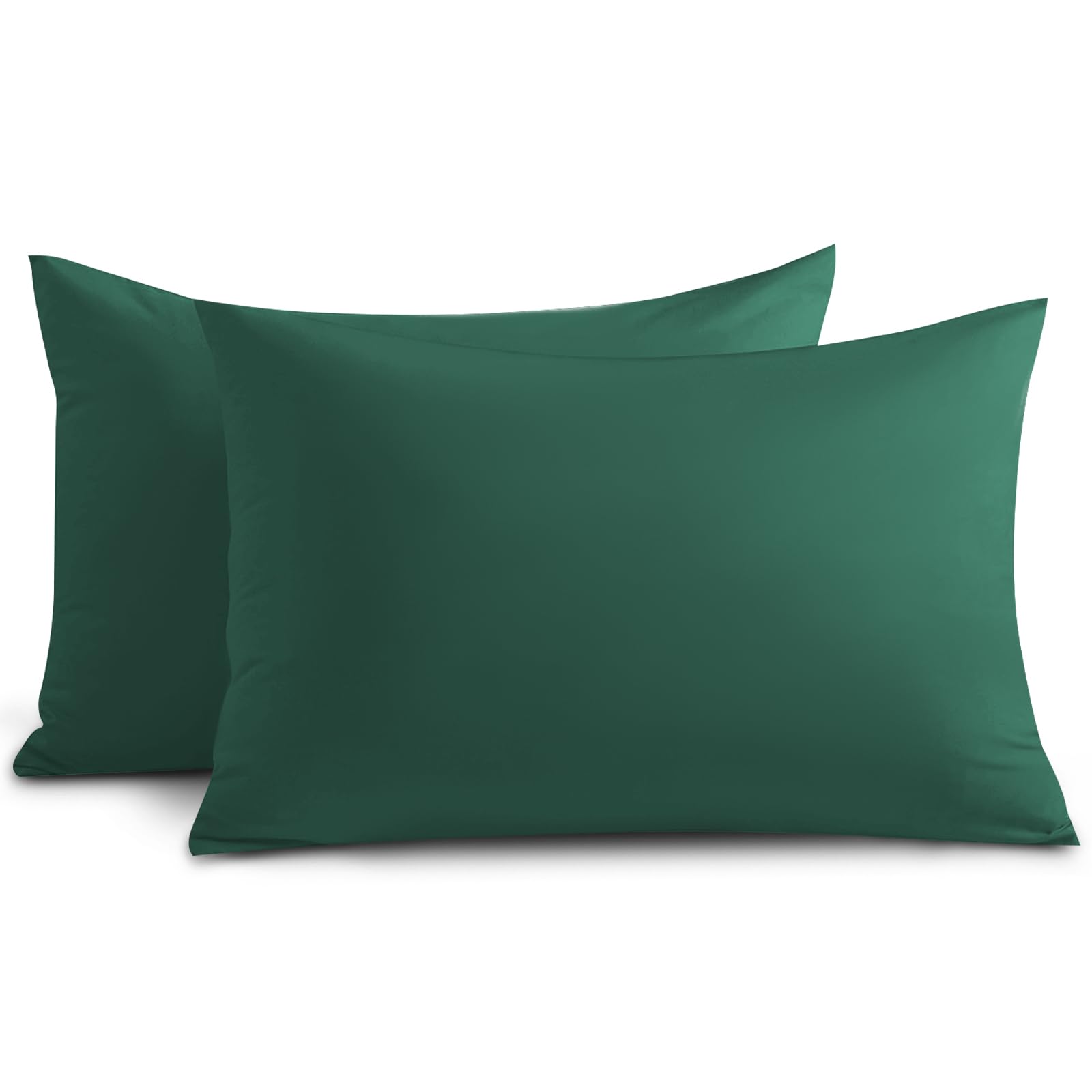 Yorkshire Bedding Emerald Pillow Cases 2 Pack 100% Soft Brushed Microfiber Pillowcases with Envelope Closure- Fade & Stain Resistant Housewife Pillow Case 50 X 75 Cm