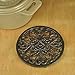 Cast Iron Trivet, Bestplus Tablemat Potholders with Rubber Legs Vintage Carving Flower for Kitchen or Dining Table Decor Round TF001