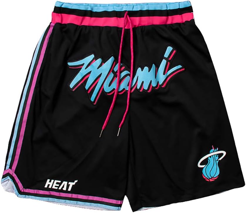 Kangrui Miami Heat Dwyane Wade Man Retro Shorts Sport Quick Dry Summer Drawstring Shorts for Fitness Basketball Gym Jogging