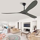 Solid Wood 52 Inch Ceiling Fans with Remote Control