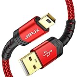 JSAUX Mini USB Cable[2-Pack 3.3ft+6.6ft] USB 2.0 Type A to Mini B Cable Male Charging Cord Compatible with GoPro Hero 3+, PS3 Controller, MP3 Players, Dash Cam, Digital Camera, GPS Receiver, PDAs etc