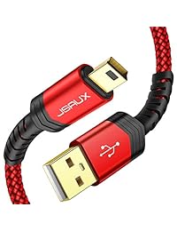 JSAUX - Cable mini USB (2 unidades, USB 2.0, tipo A a mini B, cable de carga macho, compatible con GoPro Hero 3+, Hero HD, mando PS3, teléfonos móviles, reproductores MP3, cámara digital, etc.)