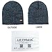 LETHMIK Knit Skull Beanie Cap Winter Warm Daily Hat with Mix Mesh Knitted Navy