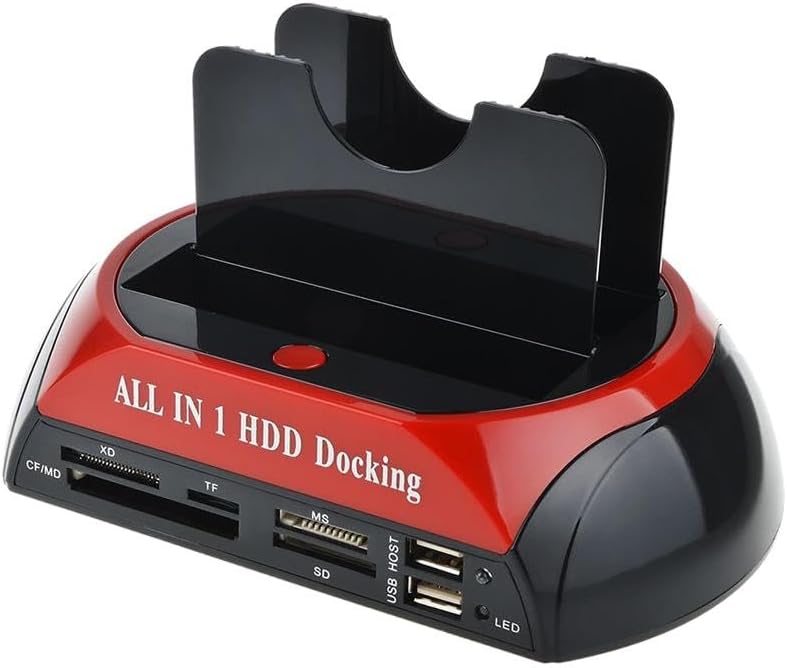 USB 2.0 Docking Station Dual Bay 2.5/3.5" HDD SSD SATA IDE Clone OTB
