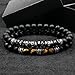 Joan Nunu 2PCS Black Beads Bracelet Set for Men Women Healing Energy Bracelets Handmade Jewelry