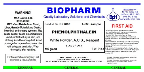 Phenolphthalein Powder Certified ACS Reagent Grade 100 Grams
