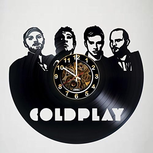 Iskra Shop COLDPLAY - Handmade Vinyl Record Wall Clock - Gift idea for birthday, christmas, women, men, friends, girlfriend boyfriend and teens - living kids room nursery - Customize your clock !