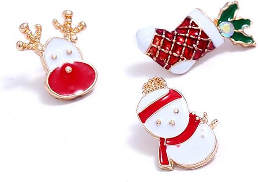 Color : A Creative Brooch Pin Brooch brooch Christmas Snowman brooch Brooch 2 piece set Badge Pin Lapel Pin