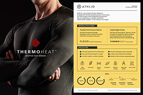 ATHLIO Men's Thermal Emboss PantsWintergear Compression Baselayer Sports Leggings, Active 3pack(lyp43) - Black/Charcoal/Red, Medium - Thumbnail 3