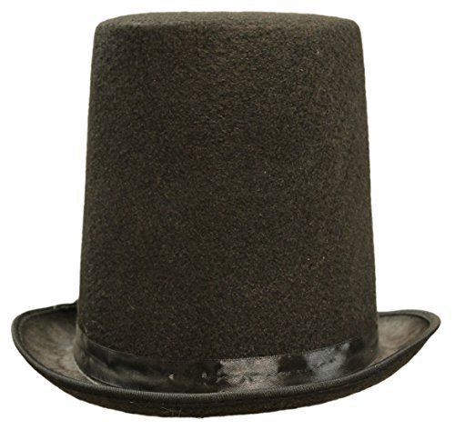 Abe Lincoln Top Hat Costumes - Honest Abe Lincoln Men's 8 Inch Black Felt Stovepipe Top