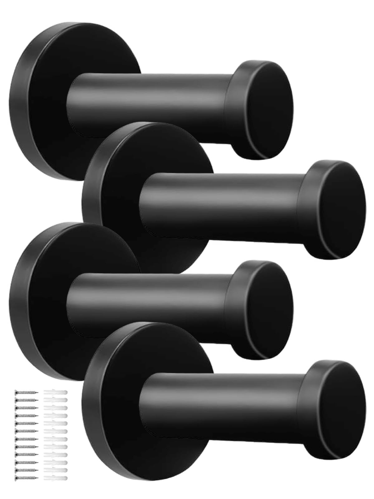 WJUAN 4 Pcs Round Wall Hooks, 53 mm Concealed Coat Hooks for Installation in The Bathroom, Study and Master Bedroom to Hang Objects — image 1