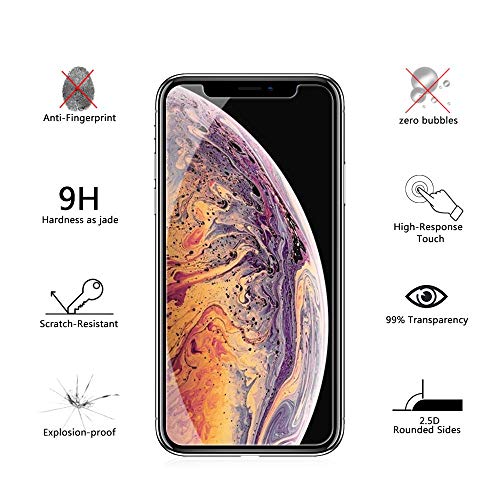 image for TicTacTechs [3 Pack] iPhone Xs/X Glass Screen Protectors iPhone Xs/X T