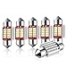 Audew6pcs DE3175 LED Interior Dome Light Map Bulb License Plate Lights for Car-Extremely Bright 4014 Chipset Canbus Error Free DE3021 DE3022 Festoon,Color White(31mm x 12mm)