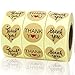 EOOUT 1500pcs Heart Shape Thank You Stickers, Kraft Paper Thank You Adhesive Labels , Heart and Round, 3 Patterns