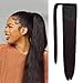 SEIKEA Natural Long Hair Ponytail Extension Clip in Straight Hair 28 Inch Synthetic Hairpiece - Dark Brown (Little Reddish)
