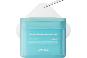 MEDIHEAL Madecassoside Blemish Pad - Square Cotton Facial Toner Pads with Centella Asiatica & Madecassoside – Anti Blemish to Improve Uneven Skin Tone - Vegan Face Gauze Pads, 100