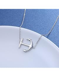 Colgante de plata de ley 925 con brújula de plata de ley para mujeres y niñas, plata de ley, US_B07DJ436DV