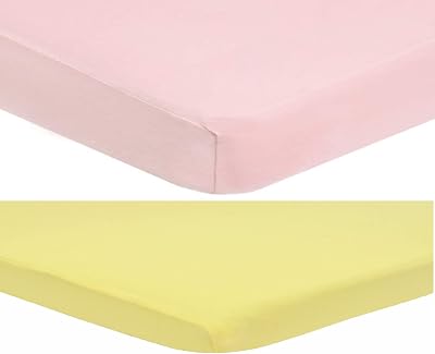 Dudu N Girlie Cot Bed Sheets 140x70 Jersey Cotton Pack 2 Pink Yellow