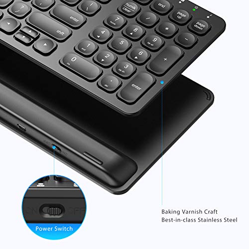 Wireless Keyboard, iClever GKA201B Rechargeable 2.4G Full Size Slim