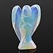 2Pieces Opalite Beautiful Carved Crystal Angel Stone Statue Figurines Reiki Healing 1.6