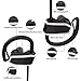 MoKo Bluetooth Headphones, Wireless Earphones Earbuds with Mic & Siri IPX7 Waterproof Sweatproof HD Stereo Sports 8 Hour Battery Noice Cancelling Headset for Gym Running, Workout, Exercise, Black