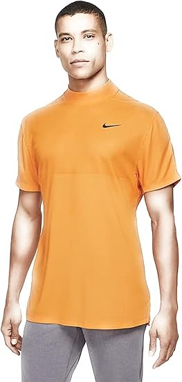 Amazon.com: Nike Tiger Woods Golf Mock Neck Shirt Short Sleeve Golf Polo (Orange, X-Large): Clothing