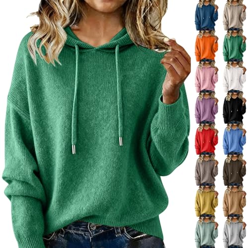 Jumpers for Women UK, Jumpers for Women UK, Winter Lightweight Cashmere Sweater Comfortable Soft Long Sleeve Pullover Tops Casual Cozy Hoodies Women's Fashion Clothing Fall Outfits (Green, L)