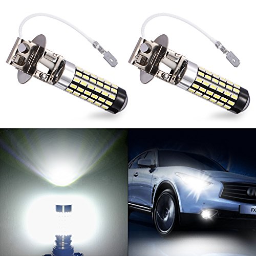Catinbow LED Fog Light Bulbs H3 High Power 78-3014SMD Auto Fog Lights Replacement 1500LM LED Fog Driving Lights DRL White 6000K - 2 Pcs