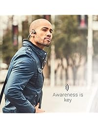 AfterShokz Trekz   Auriculares inalámbricos de titanio con conducción ósea (Bluetooth, tamaño más corto, para un ajuste más pequeño), diseño abierto, Gris pizarra
